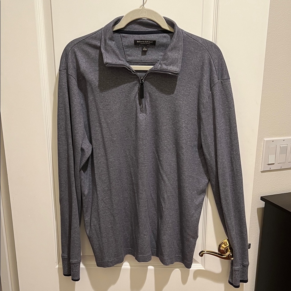 Banana Republic Charcoal Quarter-Zip Sweater